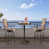 Outdoor Bistro Pub Table, Round Patio Bar Height Cocktail Table, Antique Bronze - as picture