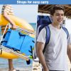 2PCS Portable High Strength Beach Chair with Adjustable Headrest Blue - Blue