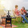 77.5*41*49cm black iron panel with chimney camping stove N001 - as picture