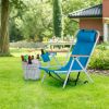 2PCS Portable High Strength Beach Chair with Adjustable Headrest Blue - Blue