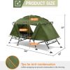 84.6*34.5*49.2in military green camping tent with tent storage bag and adjustable leg brackets with camp bed - As shown