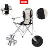 Medium Camping Chair Fishing Chair Folding Chair Black  white 36*23*41in - 1pc