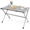 4-6 Person Portable Aluminum Camping Table with Carrying Bag - Gray