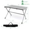 4-6 Person Portable Aluminum Camping Table with Carrying Bag - Gray