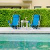 2PCS Portable High Strength Beach Chair with Adjustable Headrest Blue - Blue