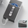 20-cigarettes Capacity Metal Cigarette Box With USB Rechargeable Safety Lighter - Black
