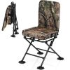 Swivel Folding Chair with Backrest and Padded Cushion - Camouflage