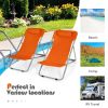 Portable Beach Chair Set of 2 with Headrest - Orange
