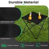 Outdoor Folding Camping Chairs and Table Set with Carrying Bag - Black