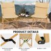 Folding Camping Chair with 2-Level Adjustable Backrest - As pic show - 2pcs