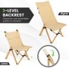 Folding Camping Chair with 2-Level Adjustable Backrest - As pic show - 1pcs