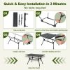 Folding Heavy-Duty Aluminum Camping Table with Carrying Bag - Black