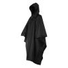 Multi-Usage Lightweight Hooded Rain Poncho Picnic Mat Blanket Sun Shelter - Black - Camping supplies