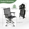 360 Degree Silent Swivel Hunting Chair - Black