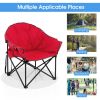 Folding Camping Moon Padded Chair with Carrying Bag - Red