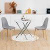 32 Inch Round Foldable Lightweight Table with Double Lockable Doors - White &Grey