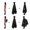 Multi-Usage Lightweight Hooded Rain Poncho Picnic Mat Blanket Sun Shelter - Black - Camping supplies