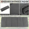 Folding Retractable Travel Camping Cot with Mattress and Carry Bag - Gray