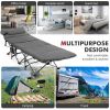 Folding Retractable Travel Camping Cot with Mattress and Carry Bag - Gray