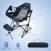 Hammock Camping Chair with Retractable Footrest and Carrying Bag - Navy