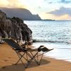 Folding Camping Chair with Footrest Camping Lounge Chair with Carry Bag - Black