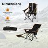 Folding Camping Chair with Footrest Camping Lounge Chair with Carry Bag - Black