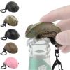 Creative Mini Helmet Keychain; Hiking Camping Bottle Opener; Creative Gift For Boys Girls Adults Schoolbag Wallet Car Key Decor - Black