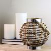 9.5" Rustic Chic Round Rattan Decorative Candle Holder Lantern with Jute Handle - Visit the Northlight Store