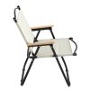 2-piece Folding Outdoor Chair for Indoor, Outdoor Camping, Picnics, Beach,Backyard, BBQ, Party, Patio, Beige - As Pic