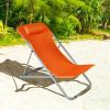 Portable Beach Chair Set of 2 with Headrest - Orange