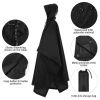 Multi-Usage Lightweight Hooded Rain Poncho Picnic Mat Blanket Sun Shelter - Black - Camping supplies