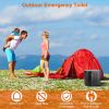 Foldable Emergency Toilet Portable Porta Potty for Car Travel Camping Boating Hiking Cleanable Travel Commode with Lid Carry Bag 1 Roll Garbage Bags -
