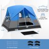 3 Person Outdoor Camping Tent with Removable Floor Mat for Camping Hiking Traveling - Blue