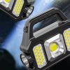 Portable Camping Fishing Multi-Modes Solar Powered USB Rechargeable Light - Black A - Flashlights