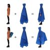 Multi-Usage Lightweight Hooded Rain Poncho Picnic Mat Blanket Sun Shelter - Blue - Camping supplies