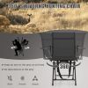 Foldable Swivel Patio Chair with Armrest and Mesh Back - Coffee