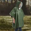 Emergency Rain Poncho Weather Proof Outdoor Survival Camping Gear - Orange & Green - Camping supplies