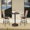 Outdoor Bistro Pub Table, Round Patio Bar Height Cocktail Table, Antique Bronze - as picture