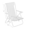 2PCS Portable High Strength Beach Chair with Adjustable Headrest Blue - Blue