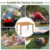 Folding Outdoor Camping Table with Carrying Bag for Picnics and Party - Natural