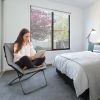 Oversized Foldable Leisure Camping Chair with Sturdy Iron Frame - Gray