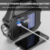 Portable Camping Fishing Multi-Modes Solar Powered USB Rechargeable Light - Black A - Flashlights