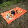 Multi-Usage Lightweight Hooded Rain Poncho Picnic Mat Blanket Sun Shelter - Orange - Camping supplies