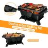 Heavy Duty Cast Iron Tabletop BBQ Grill Stove for Camping Picnic - Black