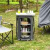Folding Camping Storage Cabinet with 3 Shelves and Carry Bag - M