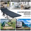 Folding Retractable Travel Camping Cot with Mattress and Carry Bag - Blue