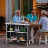 Folding Camping Table with 2-Tier Open Shelves for Outdoor BBQ - Black