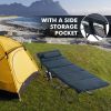 Folding Retractable Travel Camping Cot with Mattress and Carry Bag - Blue