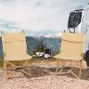 Folding Camping Chair with 2-Level Adjustable Backrest - As pic show - 2pcs